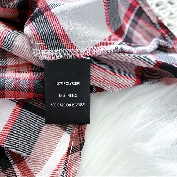 TORRID Red Plaid Georgette Tie Front Blouse Top 2X - Picture 12 of 14